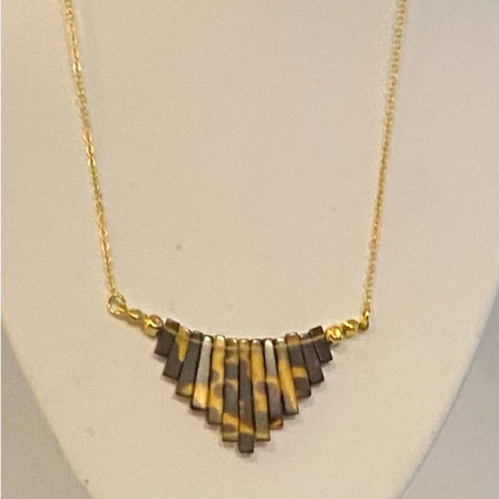 NEW Tortoise shell fan necklace**